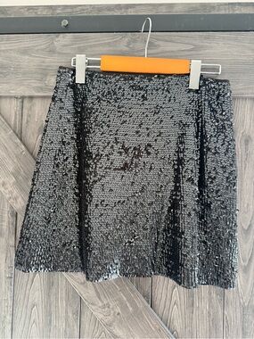 H&M Black Sequin Mini Skirt